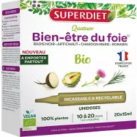 SuperDiet Quatuor Bio Foie - Radis Noir, Artichaut, Chardon, Romarin 20x10 ml Solution Orale