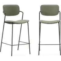 CALICOSY - Lot de 2 tabourets avec pieds en métal noir H66 cm - MAIKA