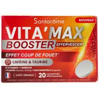 Santarome Vita'max Effervescent Booster Anti-Fatigue Goût Orange 20 pc(s) Comprimés Effervescents