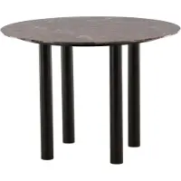 Furnlux Classic FURNLUX Table à manger Havsten Brown Und Black 106cm / Hauptfarbe : Braun / Dimensions : 106 x 106 x 75 cm