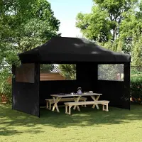 Prolenta Maison Exclusive - Tente de réception pliable Pop-Up avec 3 panneaux latéraux, noir