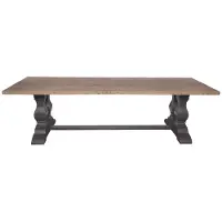 Signature - Table à manger en pin massif Pieds Vieux bois L280 cm