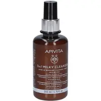 Apivita 3 In 1 Cleansing Milk Facial & Eye Cleanser with Chamomile & Honey 200 ml