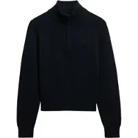 Superdry Essentials Slim Knit Half Zip Sweatshirt Bleu M Femme