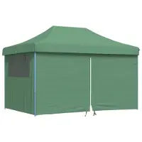 vidaXL Tente de réception pliable Pop-Up avec 4 panneaux latéraux vert