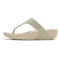 FitFlop Lulu Shimmerglitz Toe Post Sandals Beige EU 40 Femme
