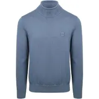 BOSS Pull Col Roulé Akiro Open Bleu