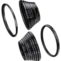 K&F Concept Ensemble de bagues Step Up & Down 18 pièces (37-82 mm)
