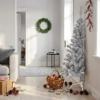 Prolenta Maison Exclusive - Sapin de Noël artificiel demi-arbre avec pied, couleur rose, 150 cm, en PVC