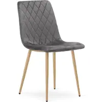 Leobert Chaise TURIN - velours gris foncé / pieds en bois x 1