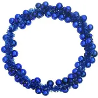 vidaXL Guirlande de Boules de Noël Bleu 186 cm Polystyrène