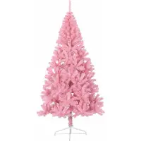 vidaXL Sapin de Noël artificiel pré-éclairé Rose 240 cm PVC