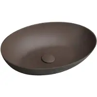 Sapho FORMIGO lavabo en béton à poser, 60x40cm, brun foncé mat