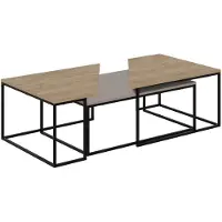CALICOSY - Set 3 tables basses avec pieds en métal - TITAN