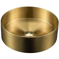 Hak Lavabo à poser AURUM Durch. 38cm, incl. vidage, métal forgé, or mat