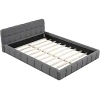 OKWISH Lit Gigogne Simple 90x200 avec Lit Secondaire Coulissant et Gain de Place, Design Moderne - Velours Gris - Sans Matelas