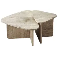CALICOSY - Lot de 2 tables basses formes triangles aux bords arrondis L90/L60 cm - BALLARE