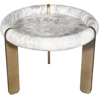 Signature - Petite table basse en marbre et métal PROSPER