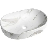 Hak CALEO lavabo à poser,céramique 60x42cm, Bianco carrara