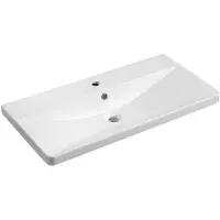 Hak SEN lavabo, marbre coulé, 81x40cm, blanc