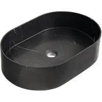Sapho BLOK lavabo en pierre à poser, 55x37cm, noir mat Marquin