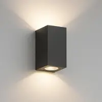 Braytron Applique murale d'extérieur , anthracite, forme angulaire, style moderne, IP44, GU10, éclairage vers le haut et vers le bas, lampe d'extérieur, éclairage mural pour terrasse