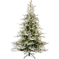 Everlands Sapin 180cm avec guirlande lumineuse LED enneigée GRANDIS