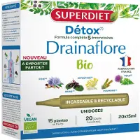 SuperDiet Drainaflore Bio détox 5 émonctoires 20x10 ml Solution Orale