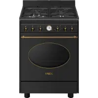 Smeg Coloniale CO60GMAN2 four et cuisinière Electrique Gaz Noir