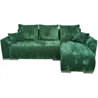 Inny producent Canapé d'angle Asti avec coffre de rangement, en tissu doux vert Tilia 39