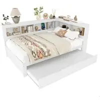 MODFU Table Basse Relevable Moderne avec LED et Rangements Cachés, PB et Verre Trempé, 80 × 80 × 45 cm, Noir