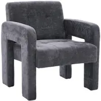 MODFU Fauteuil de salon Canapé individuel pour appartements, studios d'étudiants,Ensemble de sièges Fauteuil de relaxation en tissu de lin,gris foncé