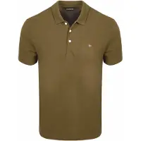 Napapijri Polo à manches courtes pour homme, vert - Coupe classique, détail brodé
