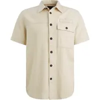 PME Legend Chemise 'Shirt in slub cotton with short sleeves' beige