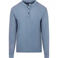 Superdry Lite Textured Grandad Long Sleeve T-shirt Bleu L Homme