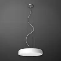 Lucis Suspension LED Zero en verre opale tchèque, Variante : Ø 415 x 80 mm, 20,3 W, 4000 K, blanc