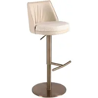 ANGEL CERDA SL Tabouret pivotant en tissu crème marbré et similicuir crème 4234