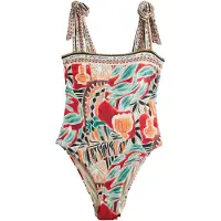 Next Maillot de bain moka / pétrole / rouge rouille / noir