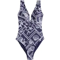 Next Maillot de bain modelant marine / blanc