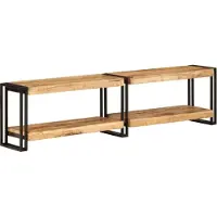 Syfax Meuble TV 160x30x40 cm bois massif de manguier