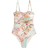 Next Maillot de bain modelant bleu pastel / jade / abricot / rose