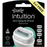 Wilkinson Lames de rasoir Intuition 2-en-1 Sensitive Care, paquet de 4