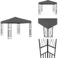vidaXL Tente de jardin 3×3 m en tissu anthracite - Tentes de jardin et tentes de réception