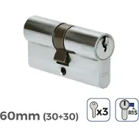 EDM Product Zylinder 85171 R15 Nickel Schliessbart Lang Europäisch (Cylindre profilé)