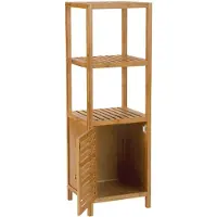 Andrea house Bamboo Bathroom Cabinet 36x33x110 Cm Doré
