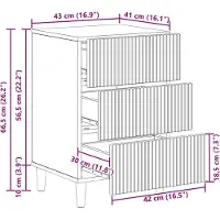 vidaXL Cabinet de chevet Noir 43 x 41 x 66,5 cm Bois d'ingénierie