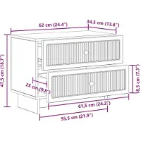 vidaXL Cabinet de chevet Noir 62 x 34,5 x 47,5 cm Bois d'ingénierie
