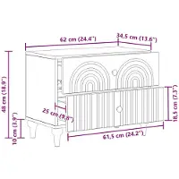 vidaXL Cabinet de chevet avec tiroir Bois ancien 62 x 34,5 x 48 cm