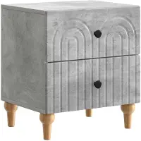 vidaXL Cabinet de chevet avec tiroir Gris béton 43 x 34,5 x 48 cm