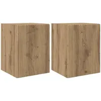 vidaXL Meuble TV mural, lot de 2, style artisanal, chêne, 30 x 31 x 40 cm